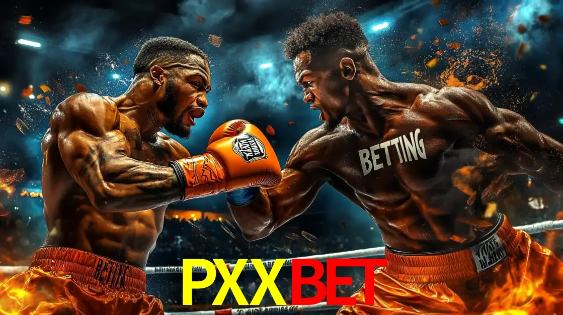 Dois boxeadores em uma luta intensa e explosiva, representando a adrenalina e as oportunidades de apostas em esportes de combate disponíveis na plataforma PXXBET.